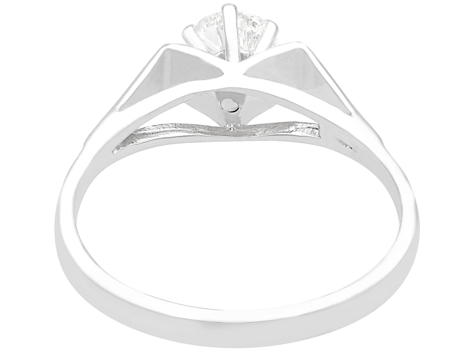 Women's Antique Diamond and White Gold Solitaire Ring For Sale