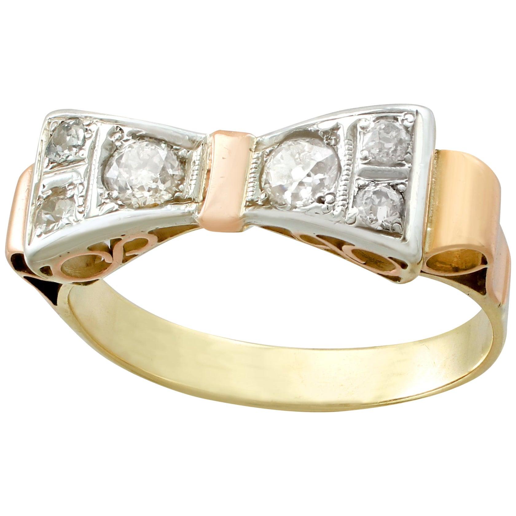 Diamond Yellow and Rose Gold Rose Ring at 1stDibs