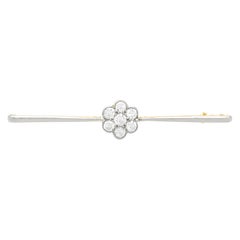 Antique Diamond and Yellow Gold Bar Brooch, circa 1920