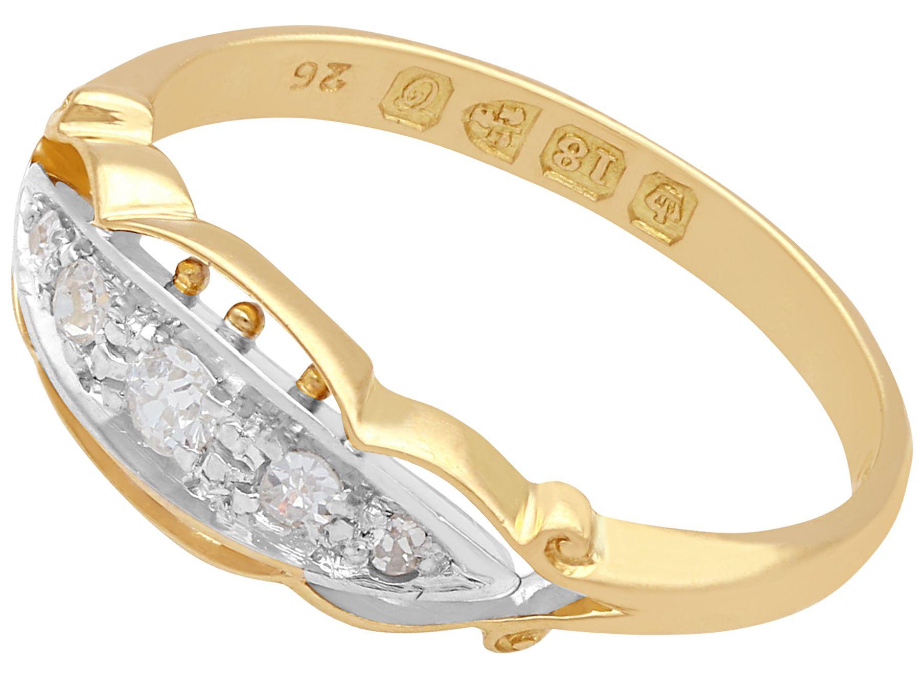 Round Cut 1914 Diamond and Yellow Gold Cocktail Ring For Sale