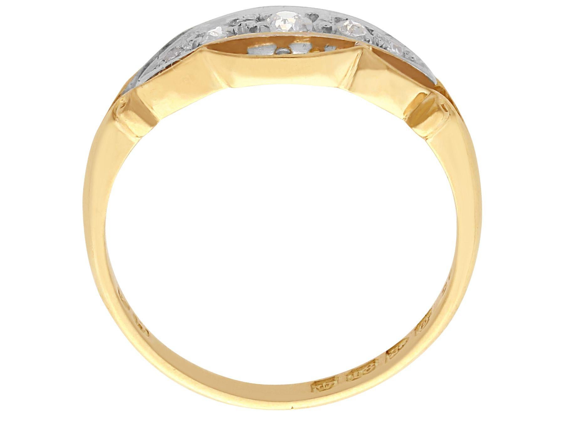 Women's 1914 Diamond and Yellow Gold Cocktail Ring For Sale