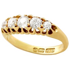Antique Diamond and Yellow Gold Five-Stone Ring