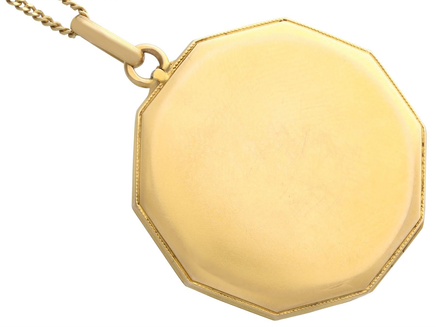 Antique Diamond and Yellow Gold Locket Pendant, circa 1920 1