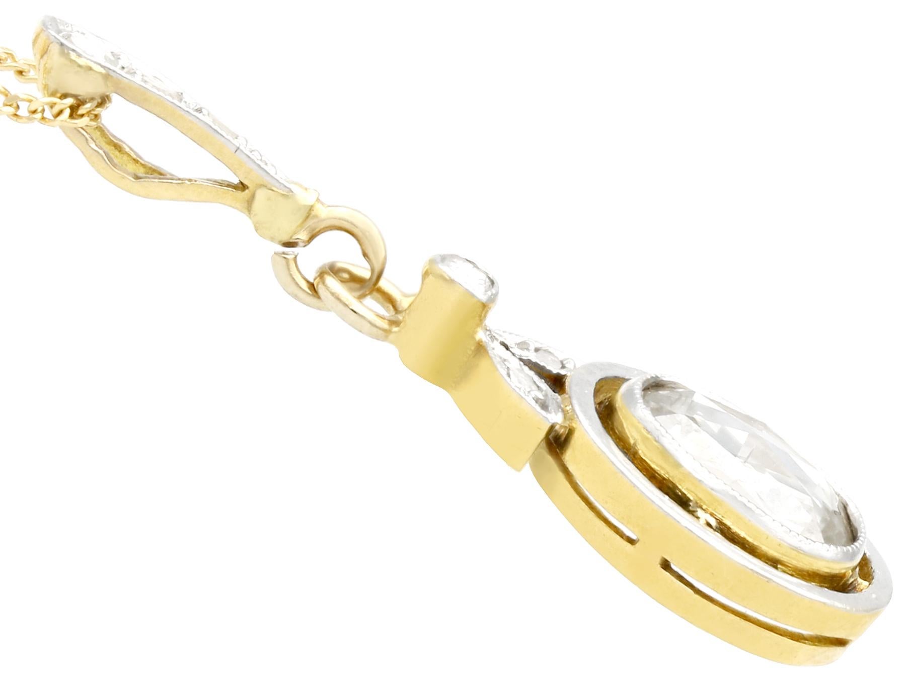 Pendentif ancien en or jaune et diamant, vers 1900 Excellent état - En vente à Jesmond, Newcastle Upon Tyne