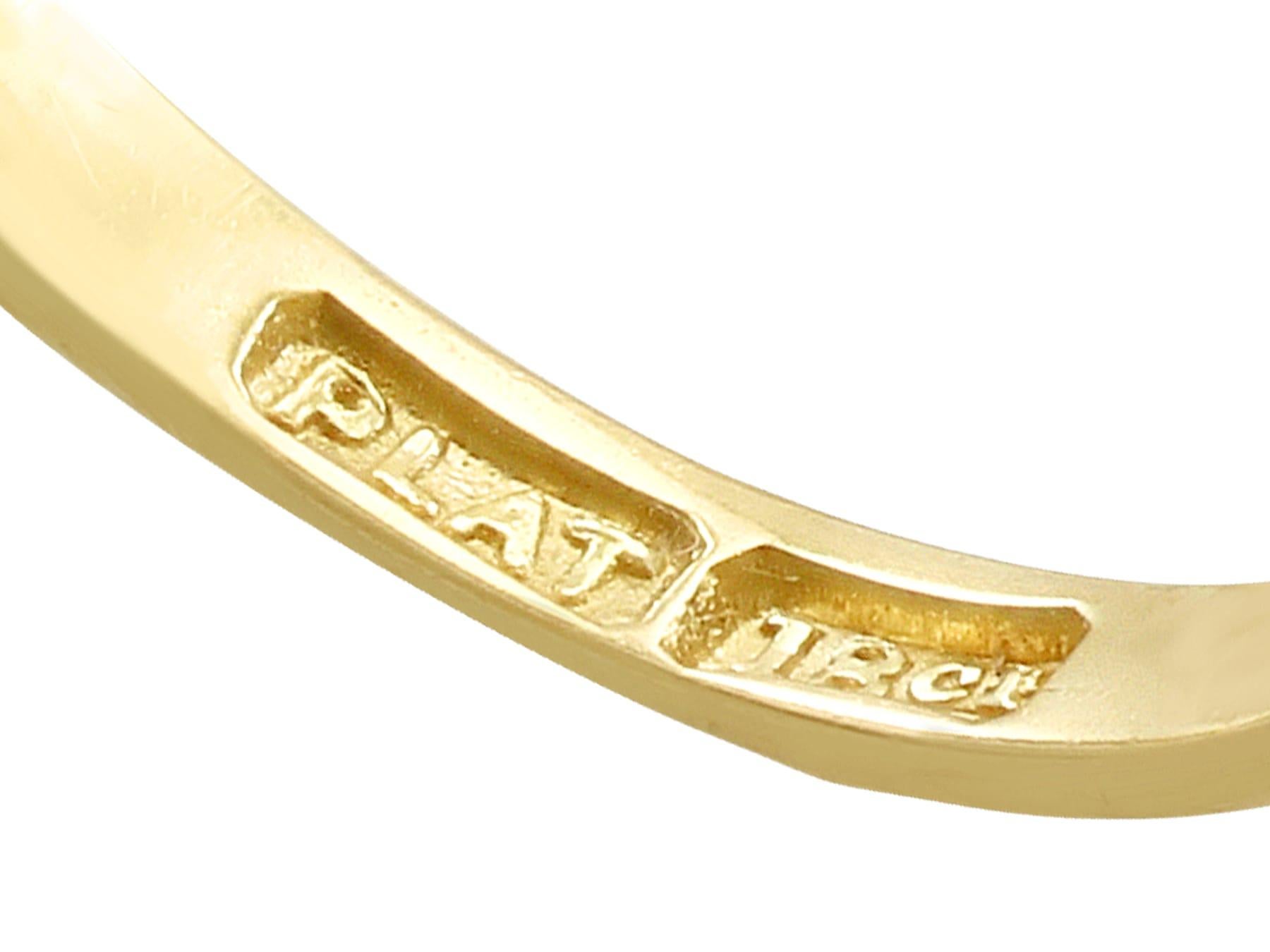 Bague ancienne à trois anneaux en or jaune et diamants de 0,75 carat 1
