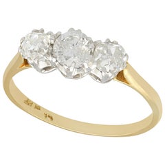 Antique Diamond and Yellow Gold Trilogy Ring, circa 1910