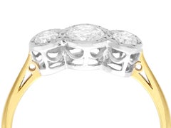 Antique Diamond and Yellow Gold Trilogy Engagement Ring Circa 1930