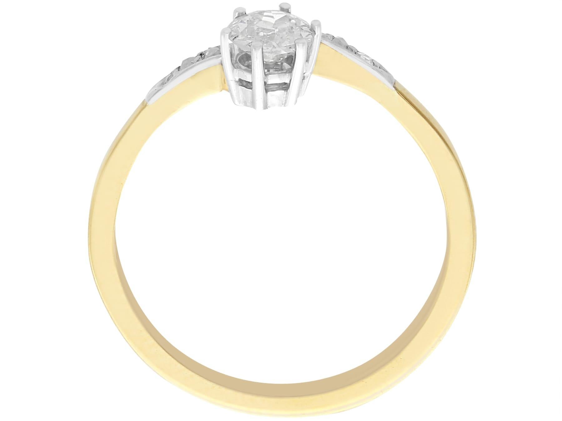 Women's or Men's Antique Diamond and Yellow Gold Twist Ring For Sale