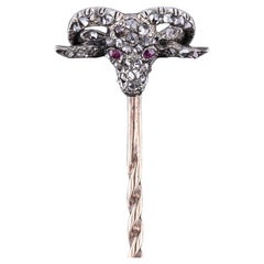 Antique Diamond Aries Ram Stickpin