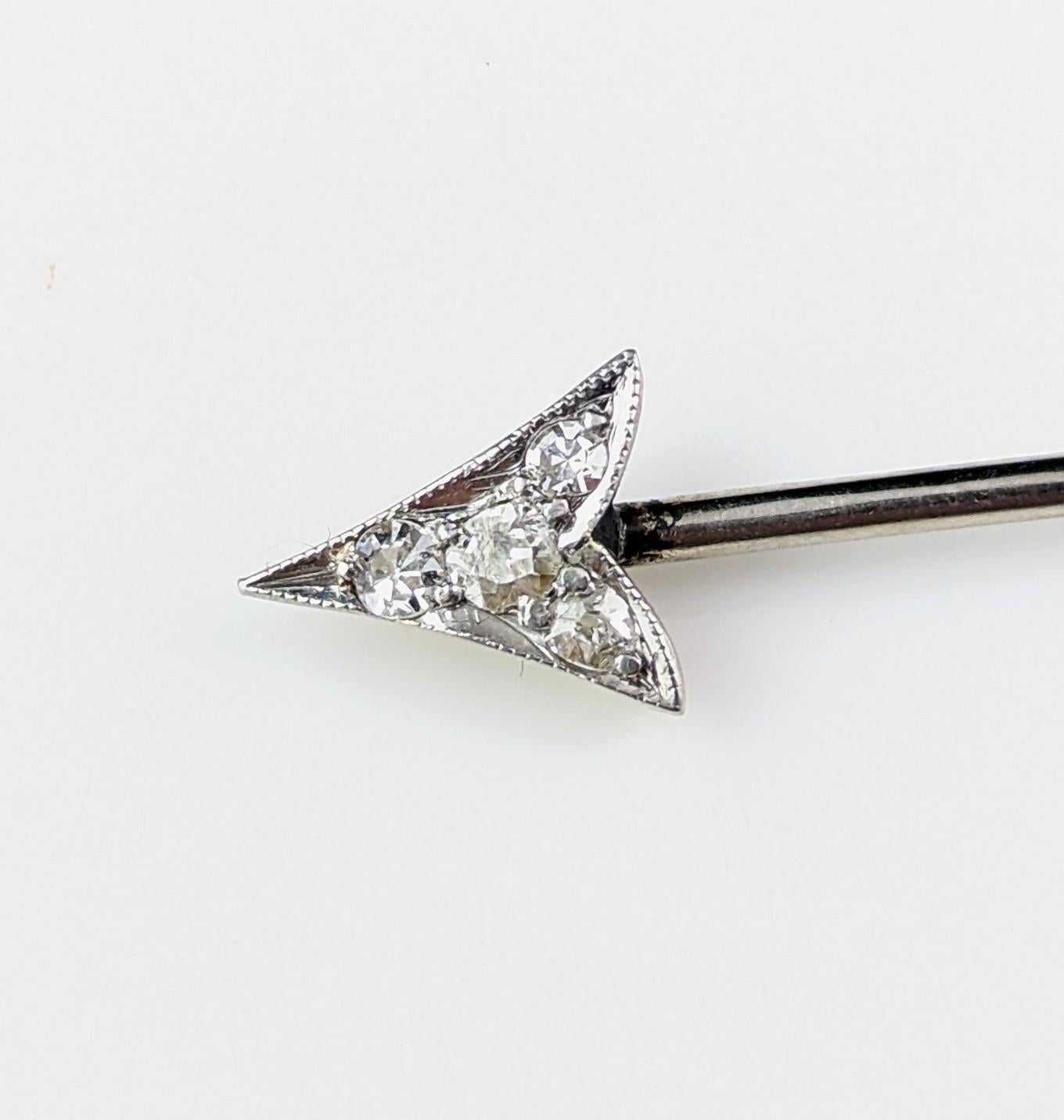 Antiker Diamant-Pfeil-Anhänger, 15k Gold und Platin, Art Deco  im Angebot 7
