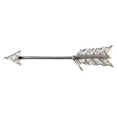 Used Diamond Arrow pendant, 15k gold and Platinum, Art Deco 