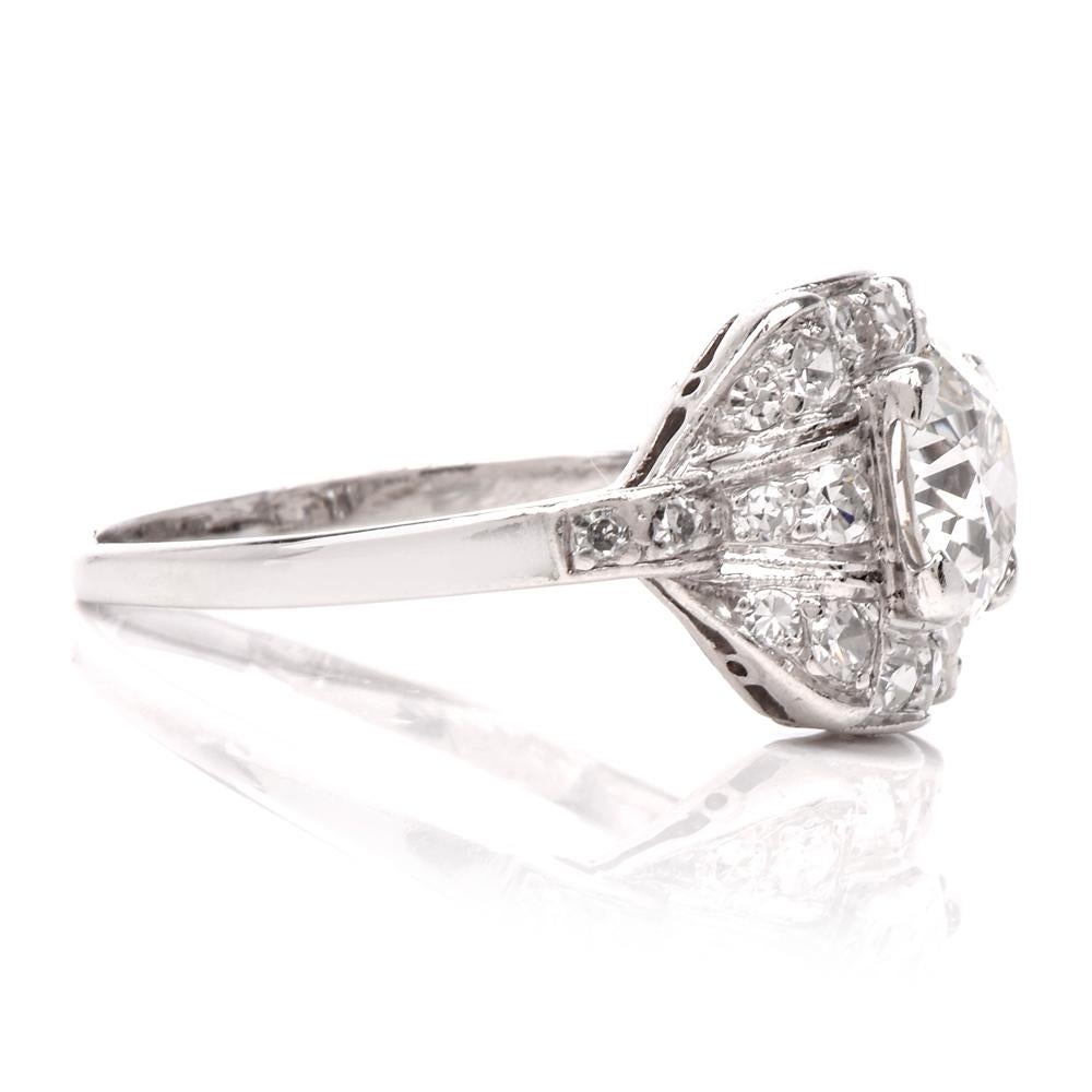 Women's Antique Diamond Art Deco Platinum Ring