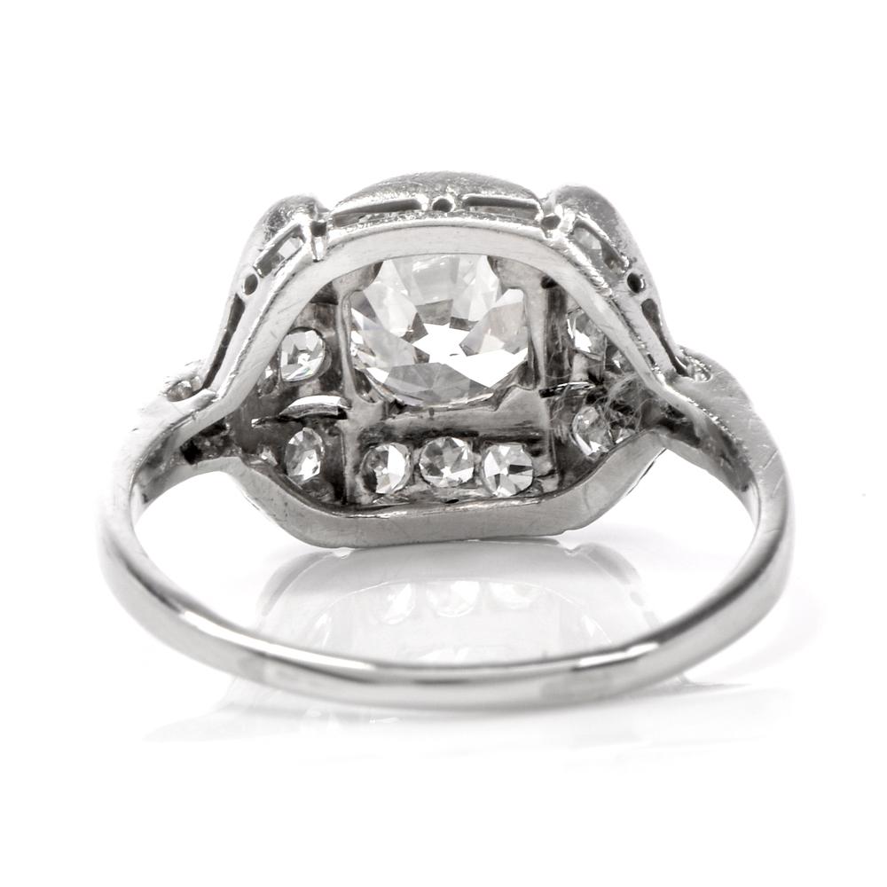 Antique Diamond Art Deco Platinum Ring 1