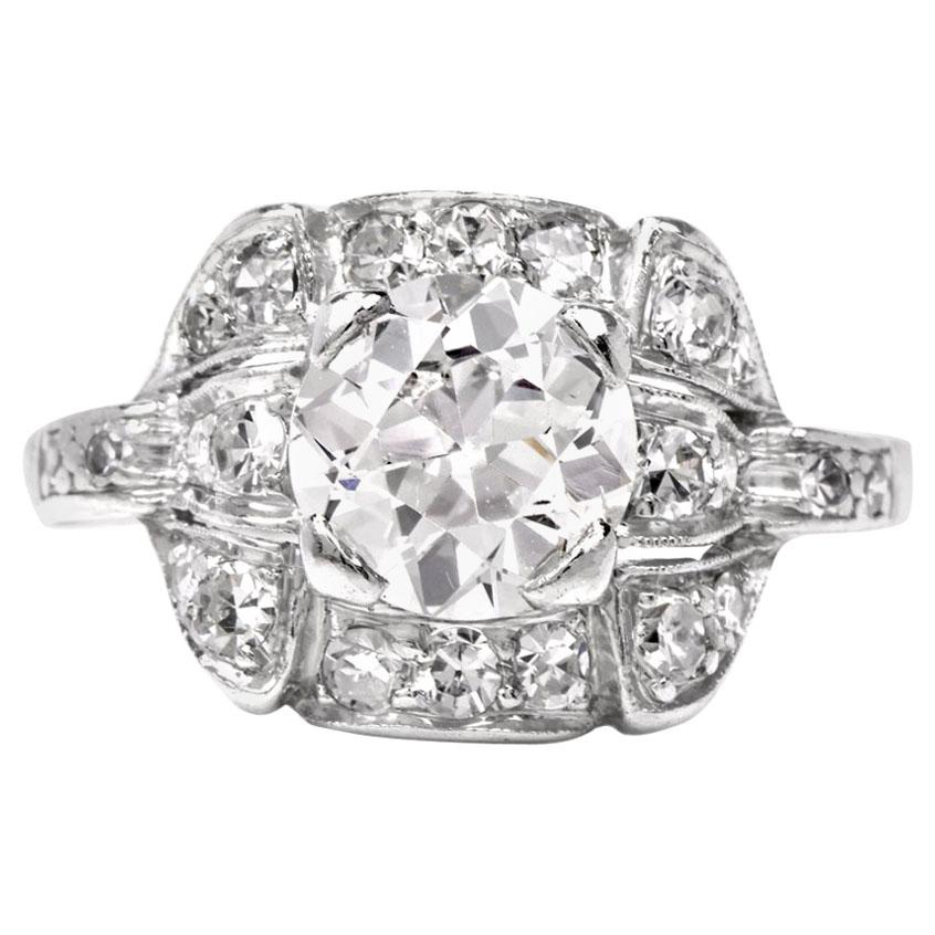 Antique Diamond Art Deco Platinum Ring