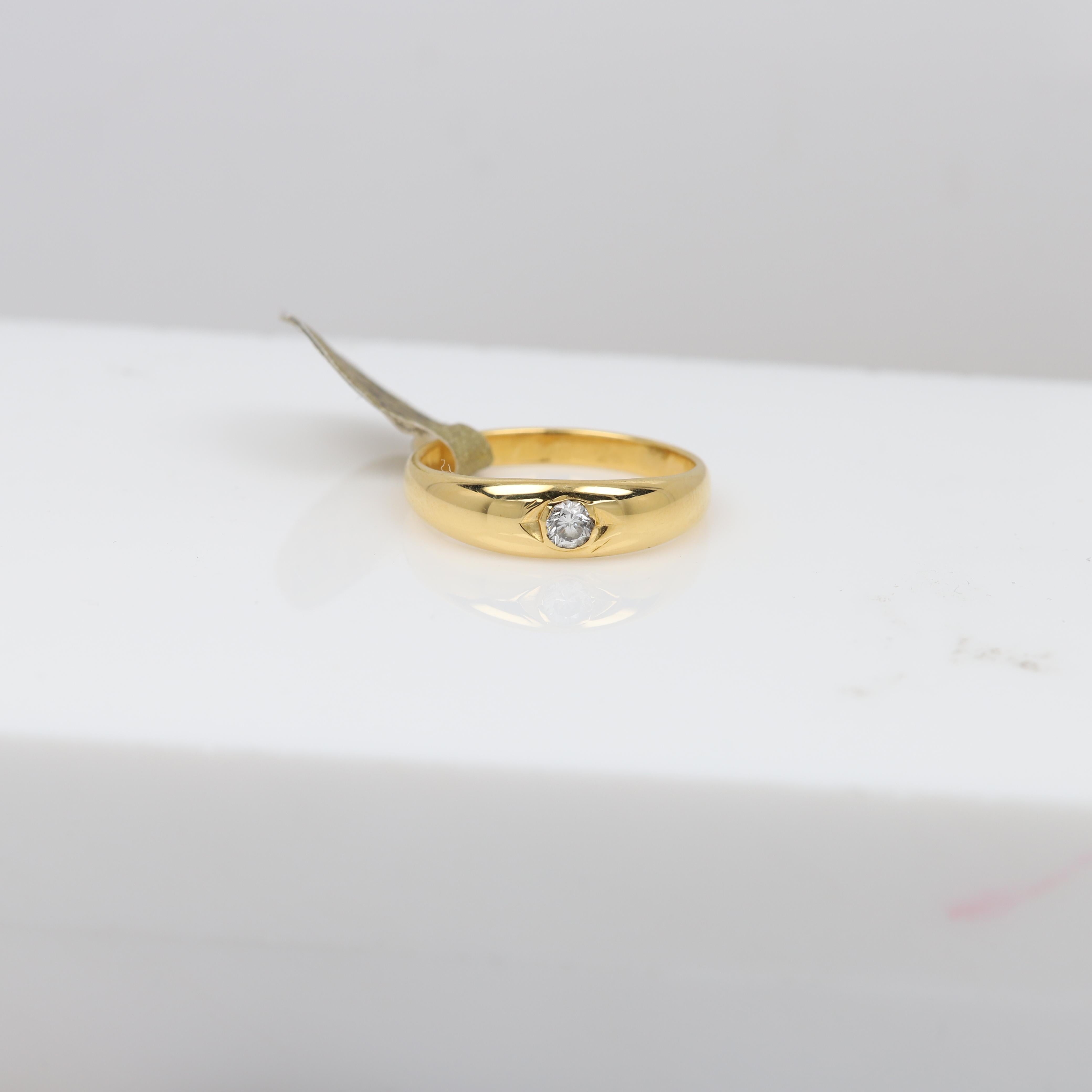 Antiker Diamantring aus 18 Karat Gelbgold mit Ehering für Damen oder Herren im Angebot