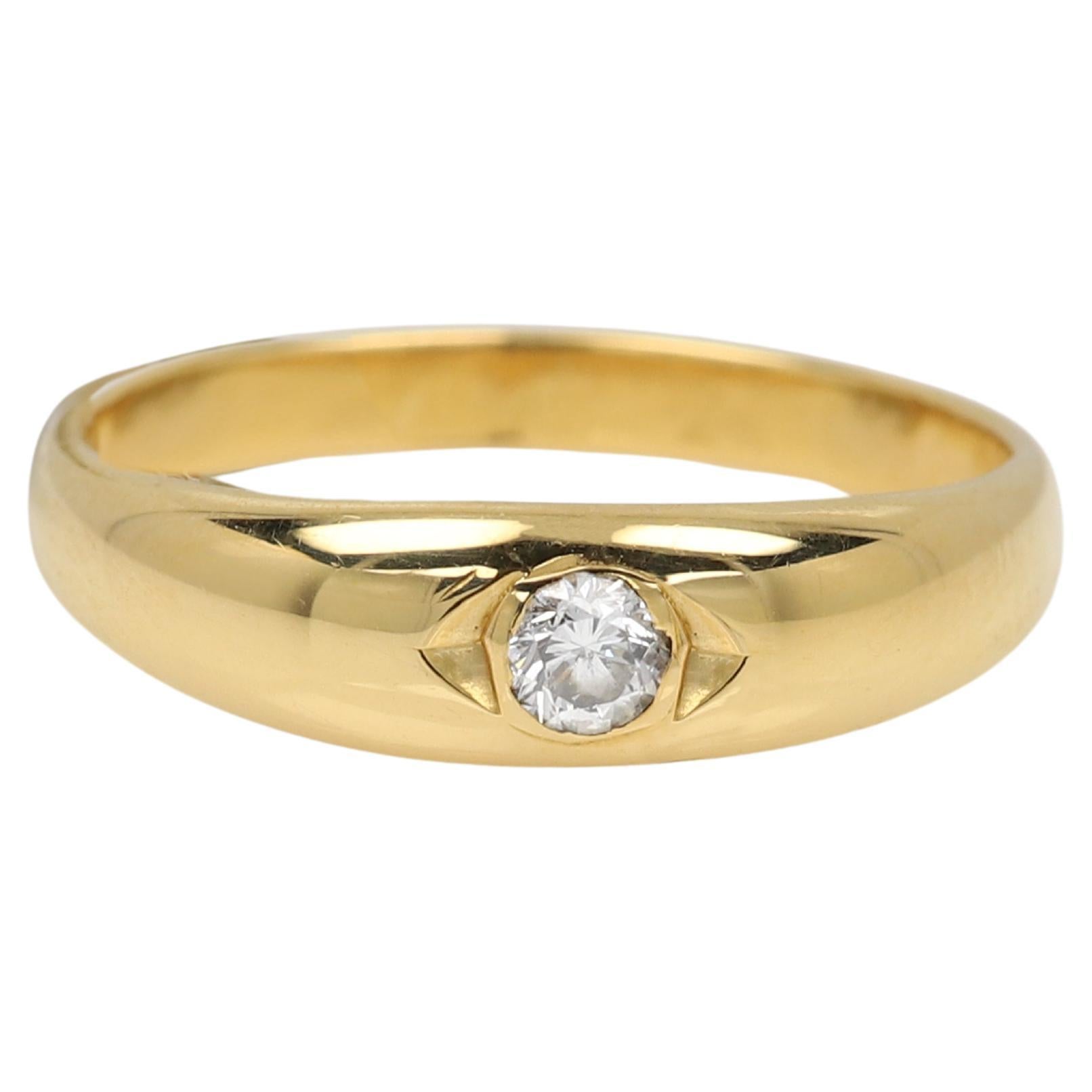 Antiker Diamantring aus 18 Karat Gelbgold mit Ehering im Angebot