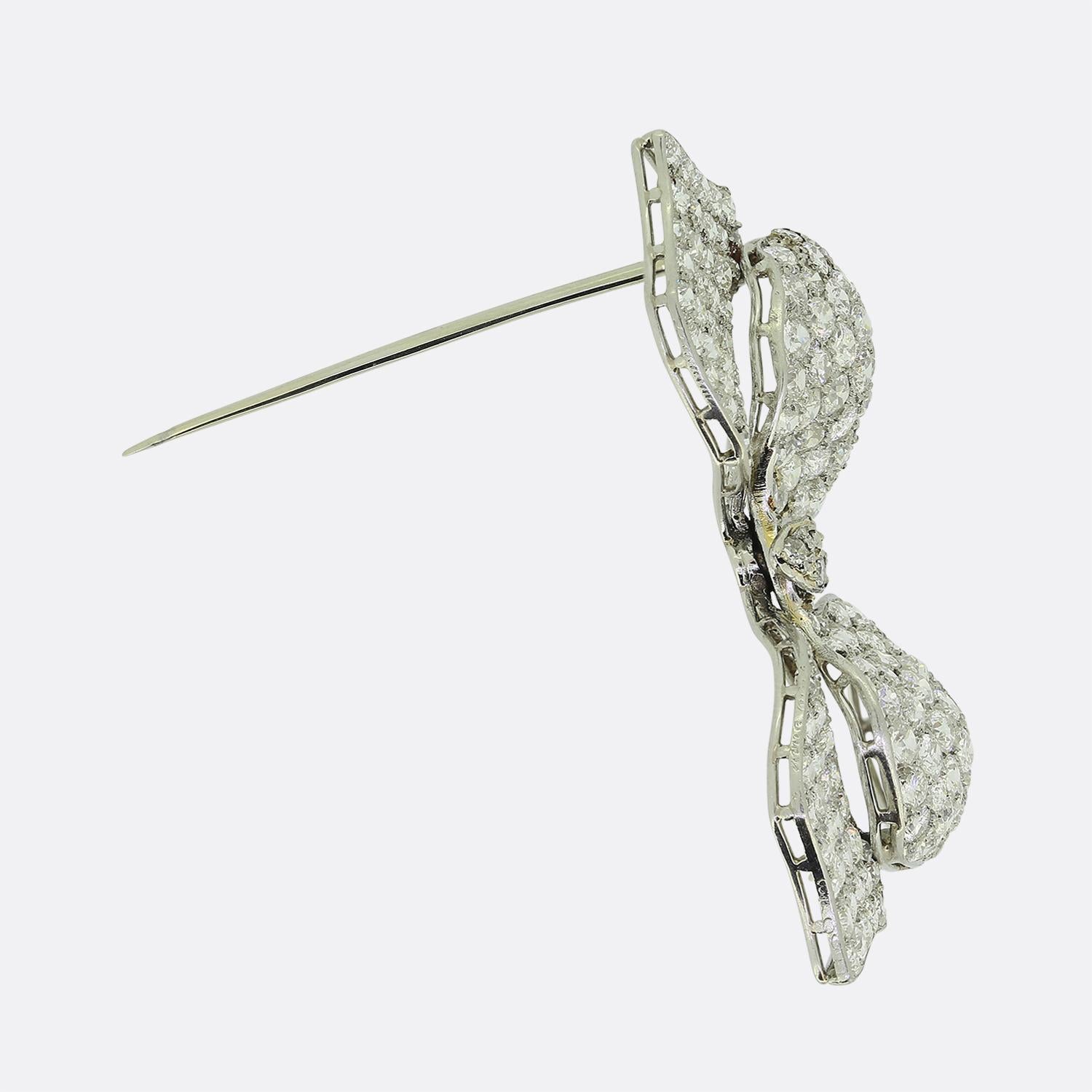 Antique Diamond Bow Brooch In Good Condition In London, GB