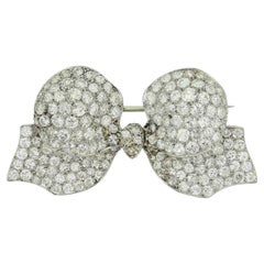 Antique Diamond Bow Brooch