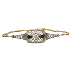 Antique Diamond Bracelet Spiderweb Art Nouveau, Czechoslovakia circa 1920s