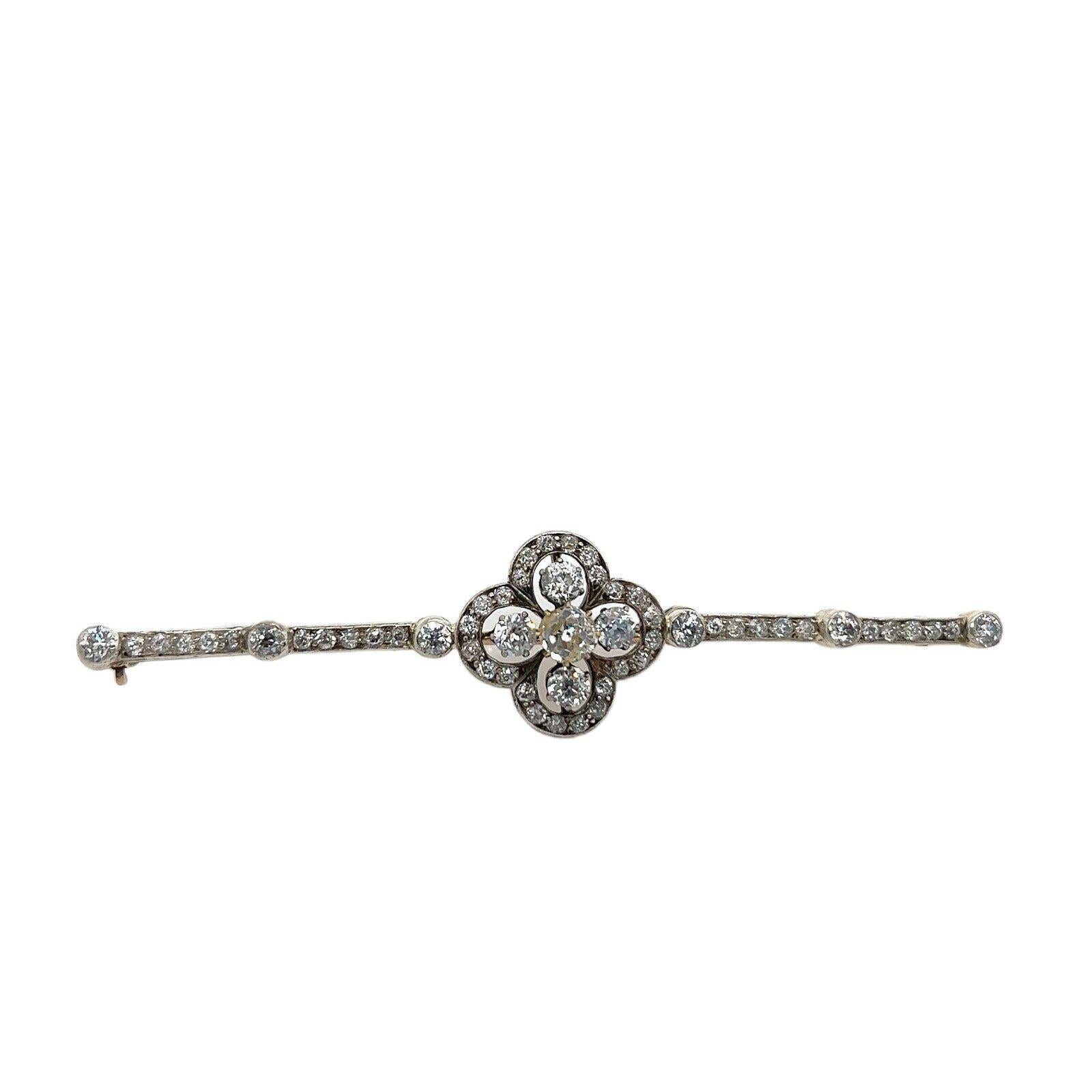 This stunning antique brooch  features 2.0ct of round old cut Diamonds,  set in 9ct Yellow Gold, Platinum, Palladium & Silver. This is a perfect gift for any occasion.  

Additional Information:
Total Gold Weight: 7.7g
Total Diamond Weight: