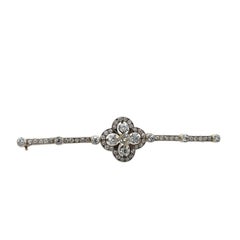 Broche ancienne sertie de diamants ronds de 2,0 carats de taille ancienne