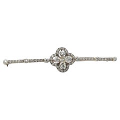 Antique Diamond Brooch Set with 2.0ct Round Old Cut Diamonds