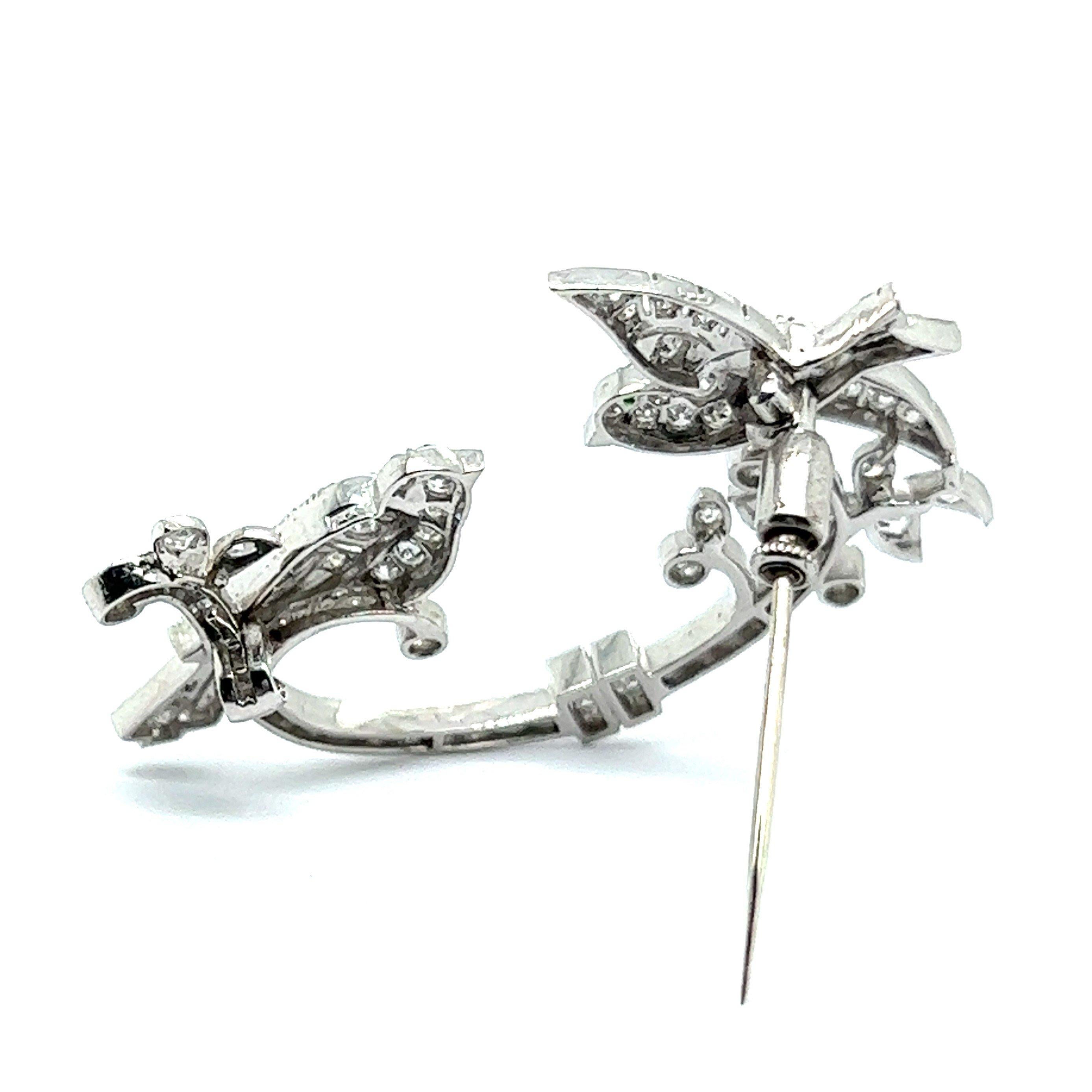 Antique Bird Brooch with Diamonds in Platinum and White Gold In Excellent Condition In Lucerne, CH