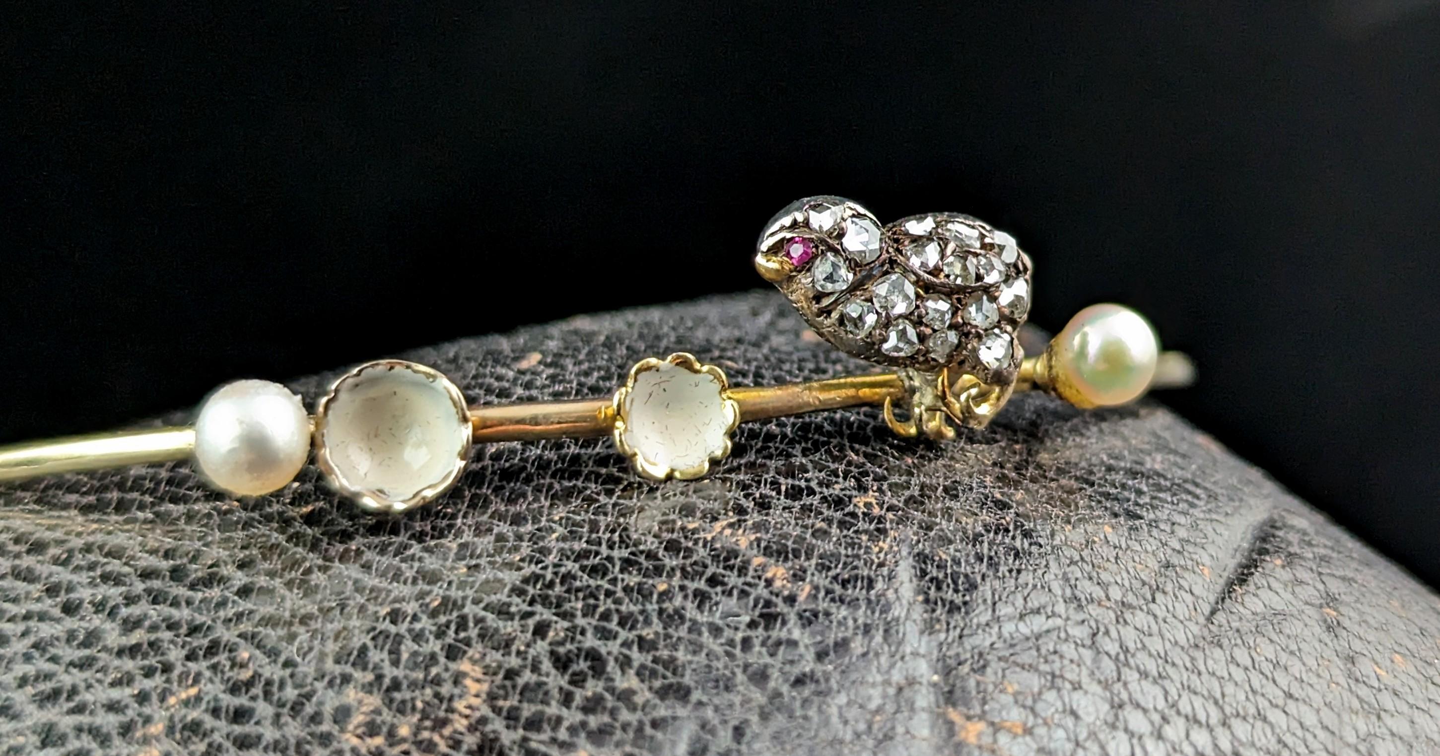 Antiker Diamant-Chic-Armreif, Rubin, Perle und weiße Emaille, 12k Gold  im Angebot 3