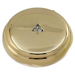 Antique Diamond Clover Gold Pillbox