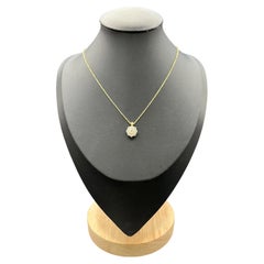 Collar con colgante antiguo de diamantes en racimo de 0,95 ct, de oro de 18 quilates, con cadena de oro de 9 quilates