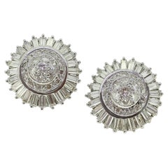 Antique Diamond Cluster Ballerina Earrings