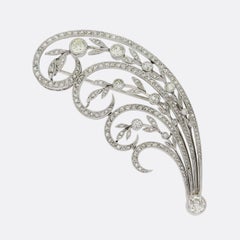 Broche antiguo de racimo de diamantes