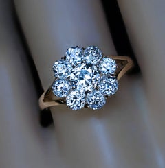 Antique Diamond Cluster Engagement Ring