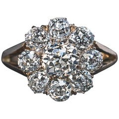 Antique Diamond Cluster Engagement Ring