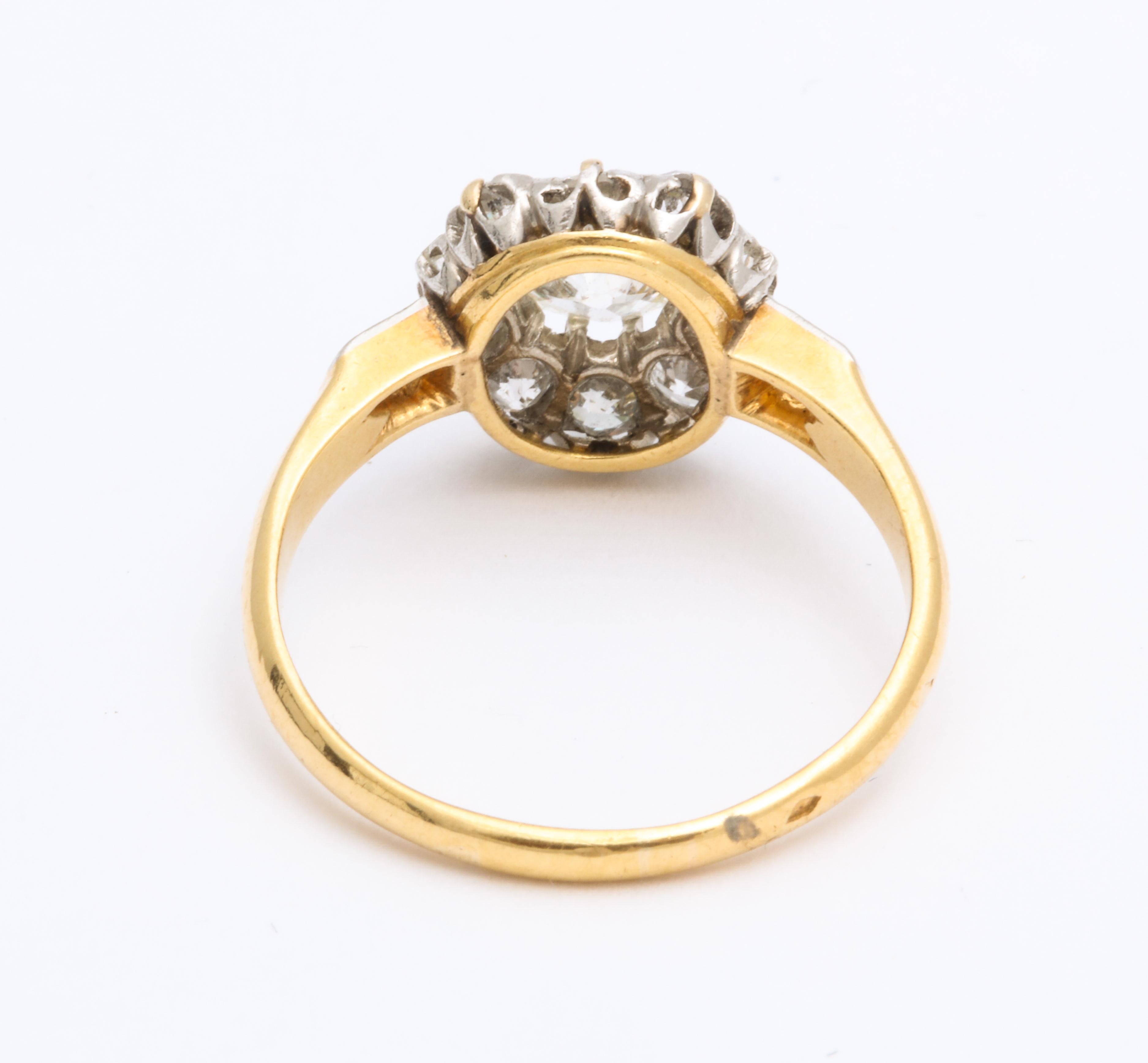 Antique Diamond Cluster Gold Ring 1