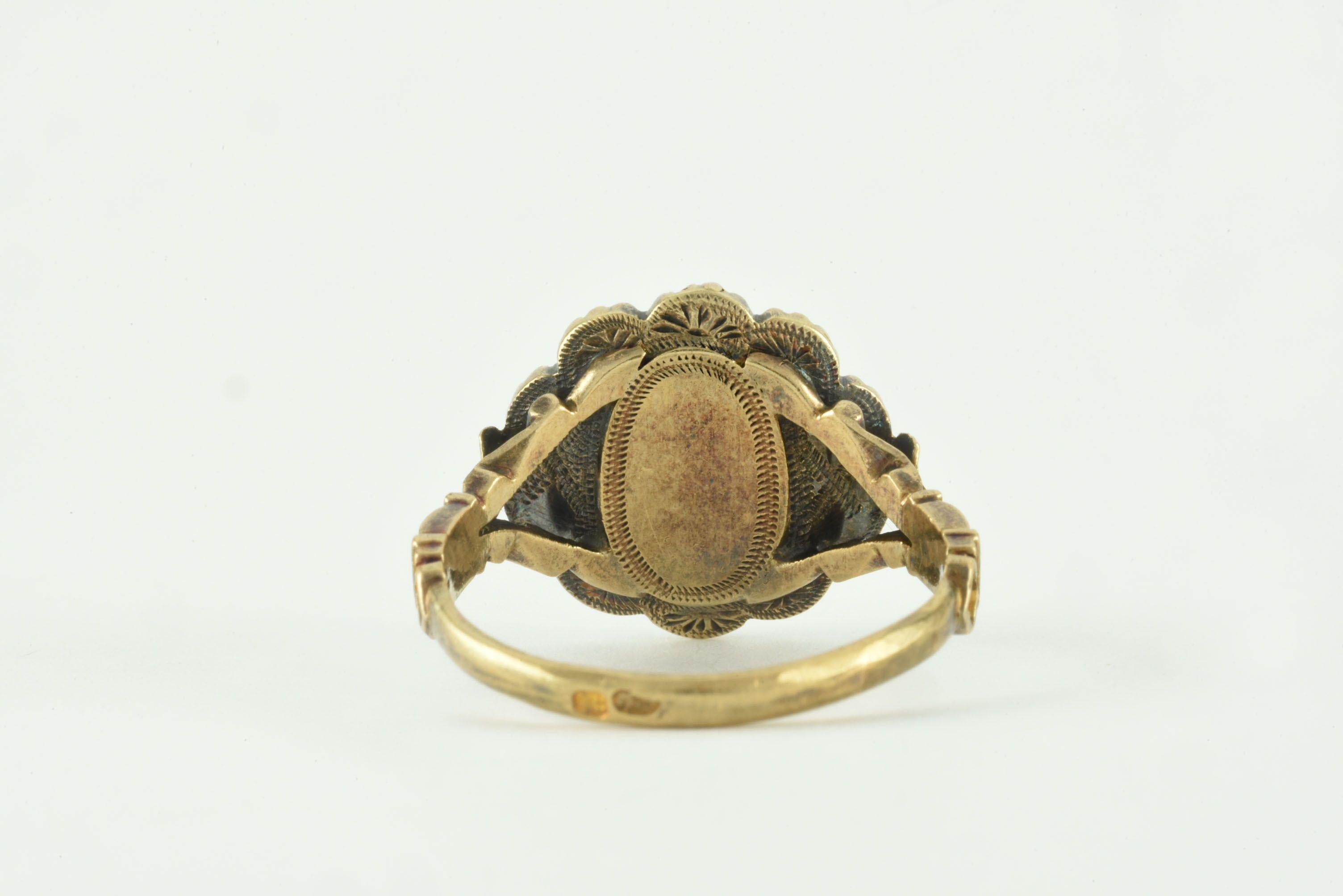 Early Victorian Antique Diamond Cluster Ring For Sale