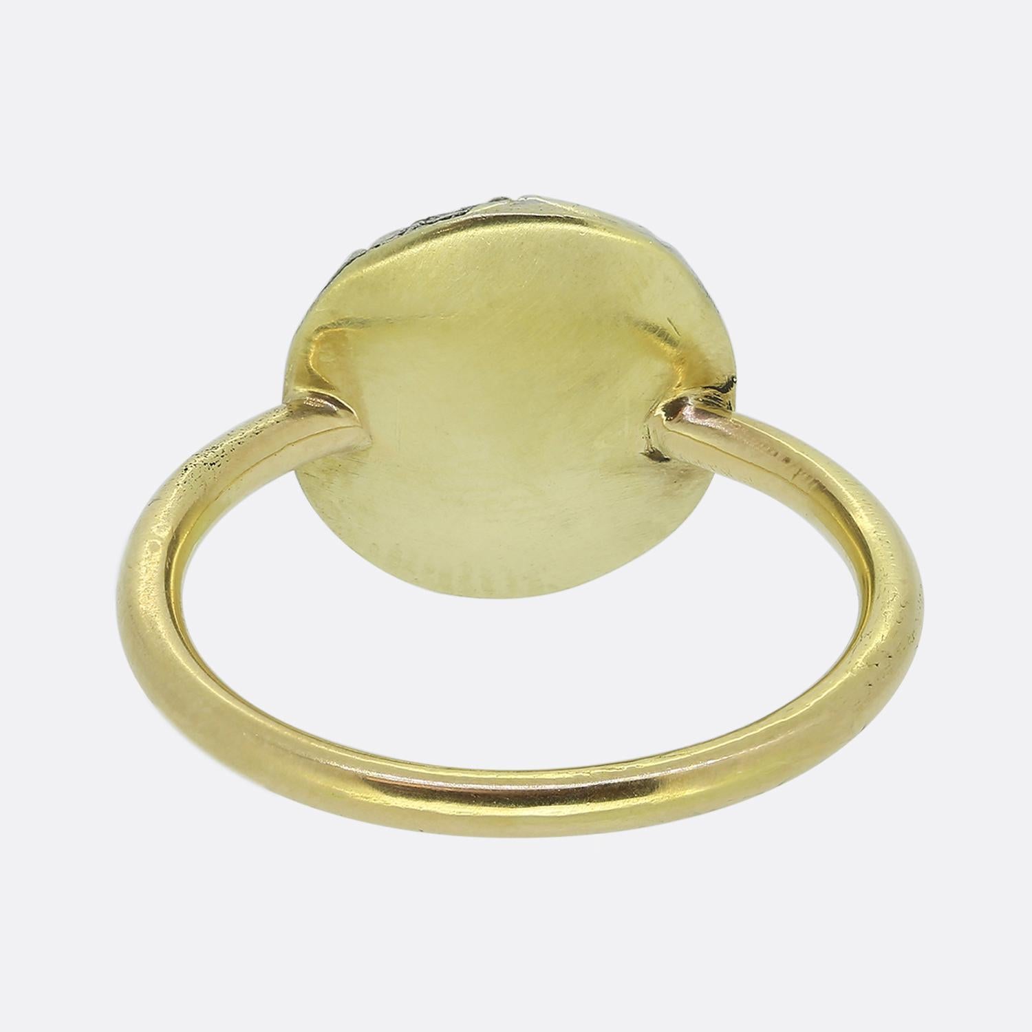 Taglio antico europeo Anello antico con diamante a grappolo in vendita