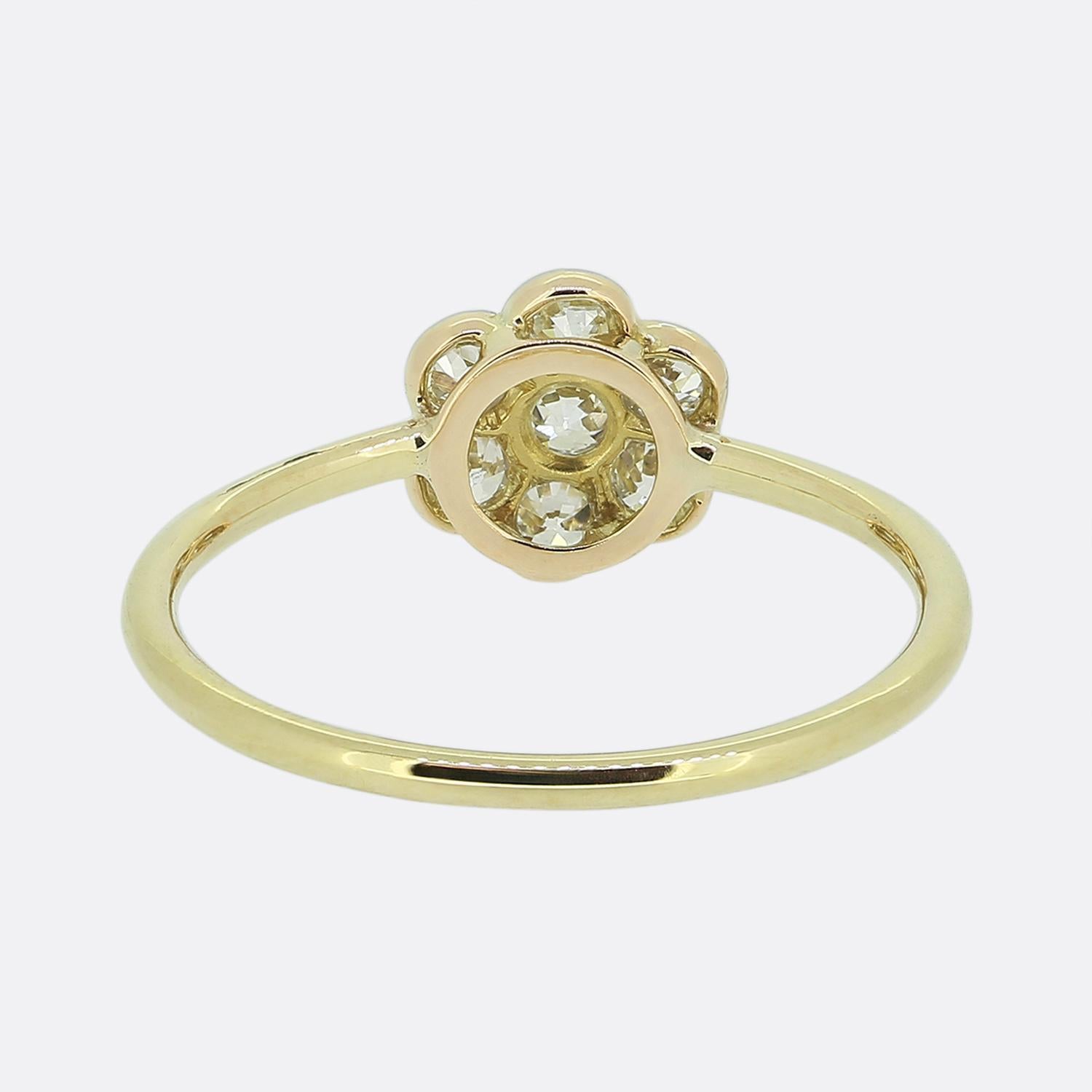 Taglio vecchia miniera Anello antico con diamante a grappolo in vendita