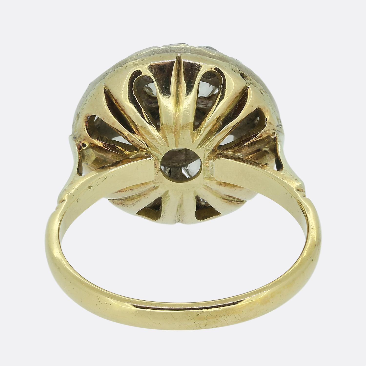 Anillo en racimo de diamantes antiguos Talla antigua en venta