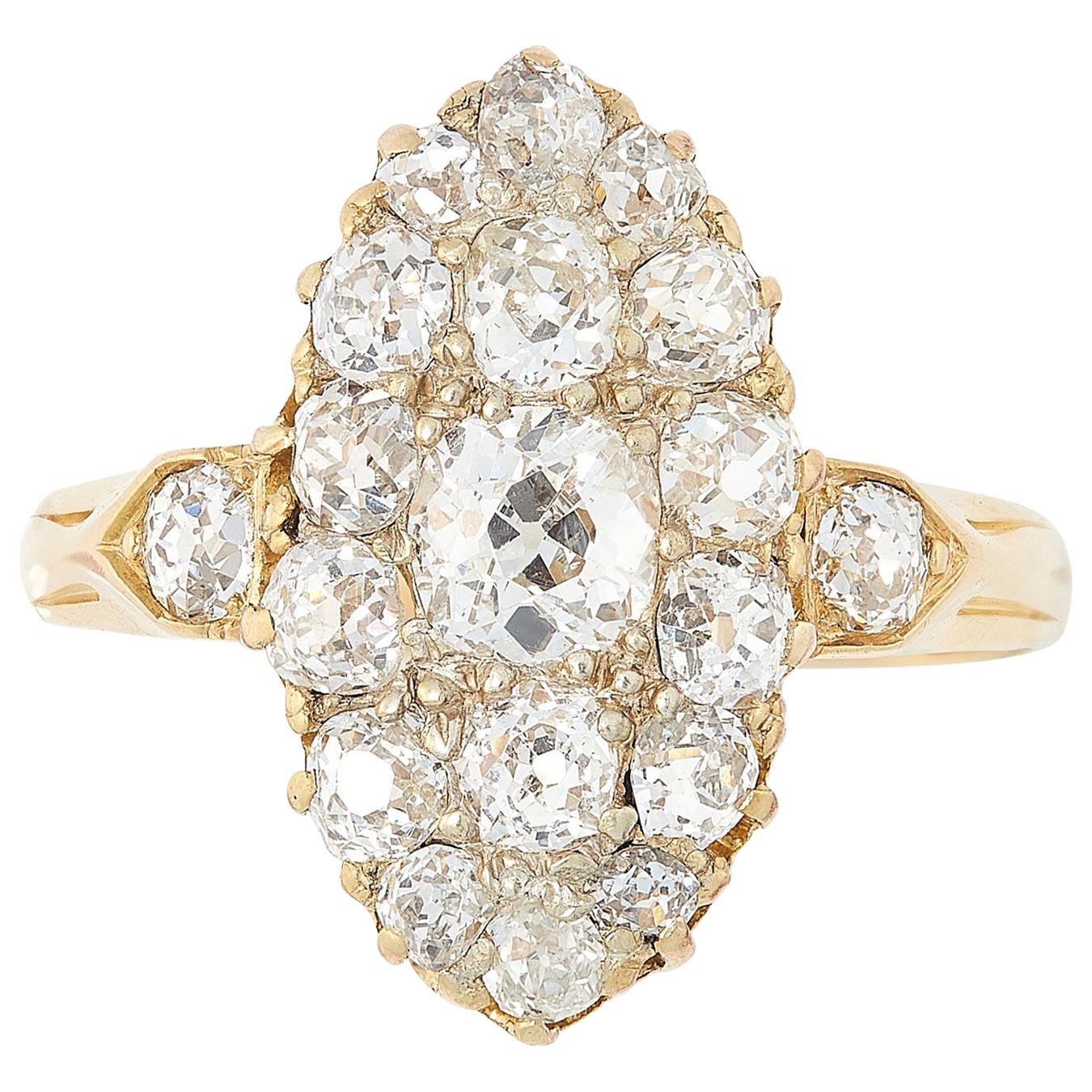 Antique Diamond Cluster Ring For Sale