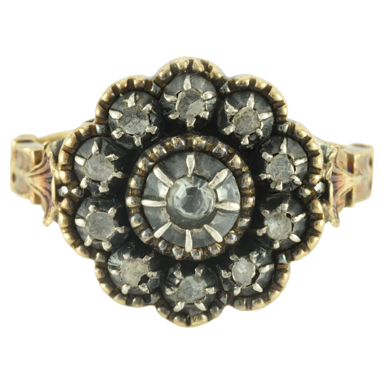 Antique Diamond Cluster Ring For Sale