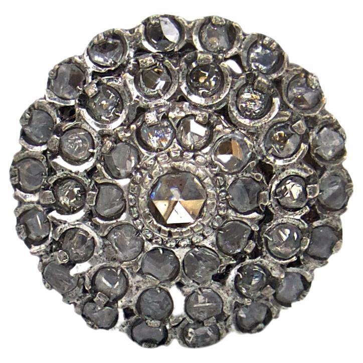 Antique Diamond Cluster Two Toned Ring For Sale