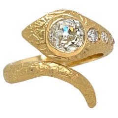 Antiker Diamant Ring mit Schlangengravur