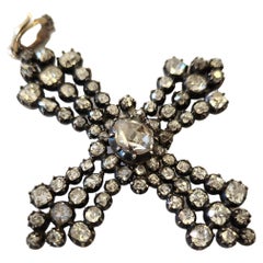 Antique 3 Carat Diamond Cross Gold Pendant