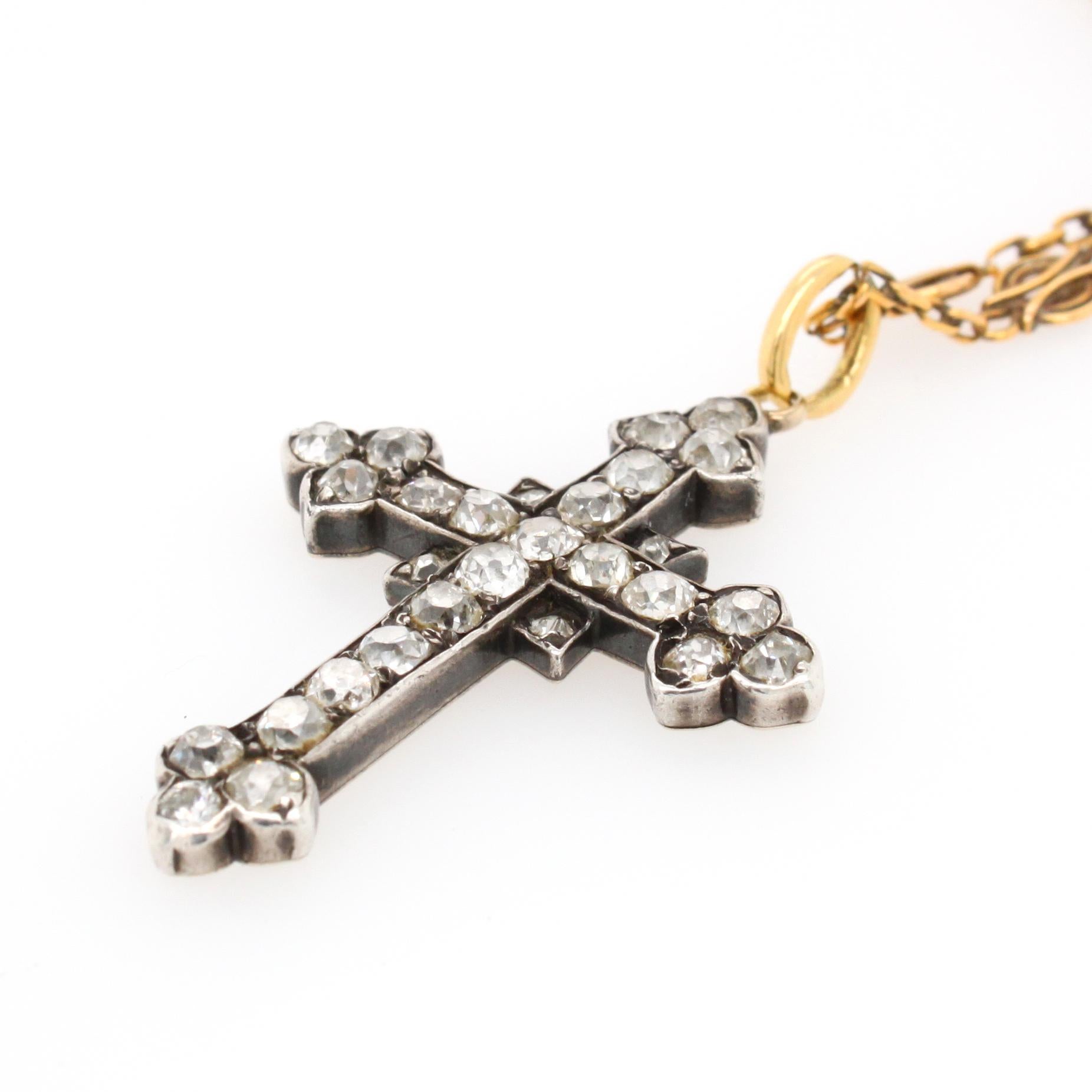 antique diamond cross pendant