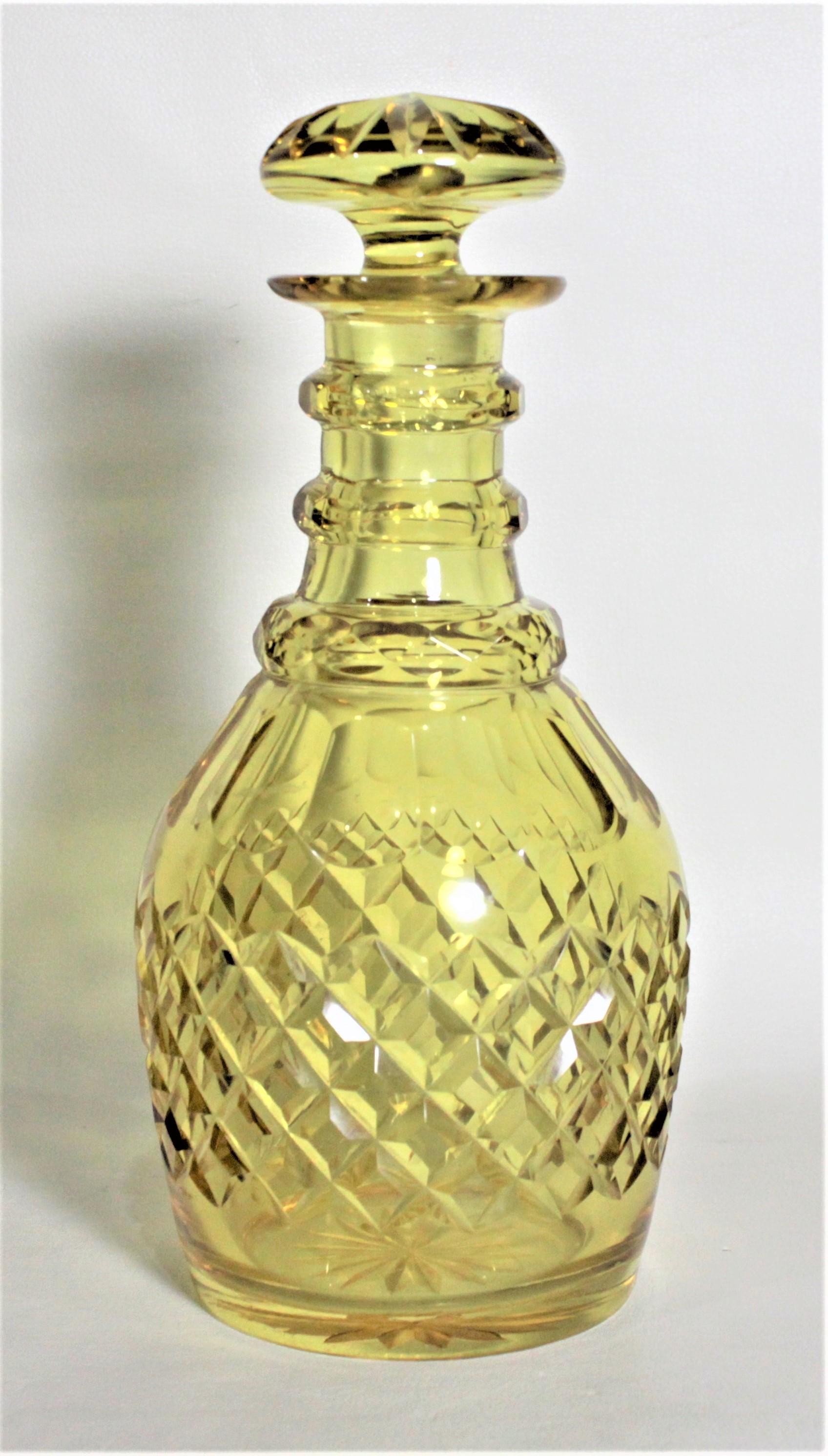 yellow glass decanter