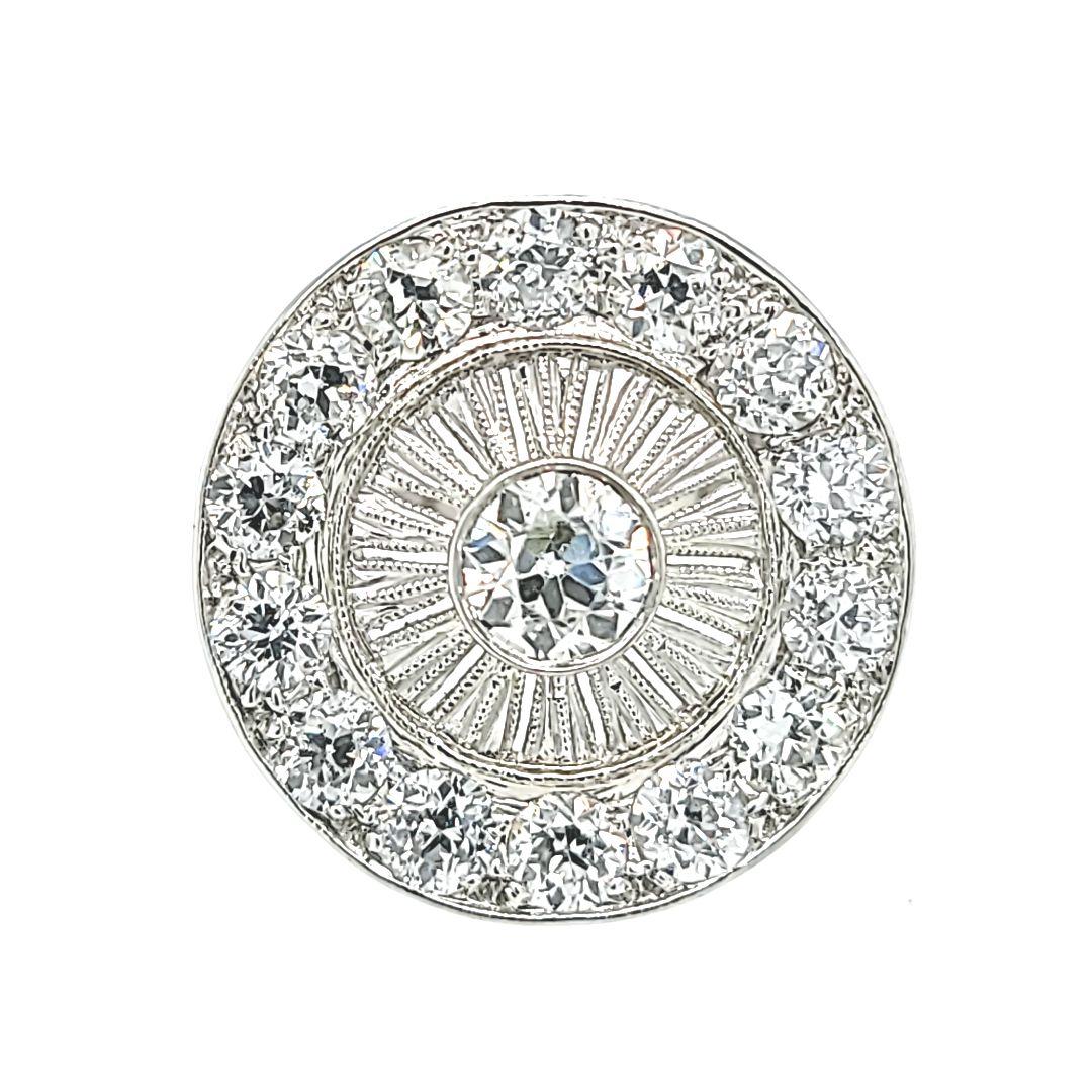 Women's Antique Diamond Disc Ring For Sale