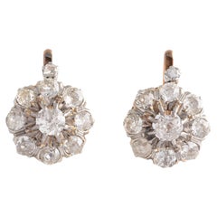 Antique Diamond Dormeuses Earrings