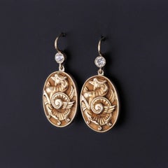 Antique Diamond Dragon Earrings