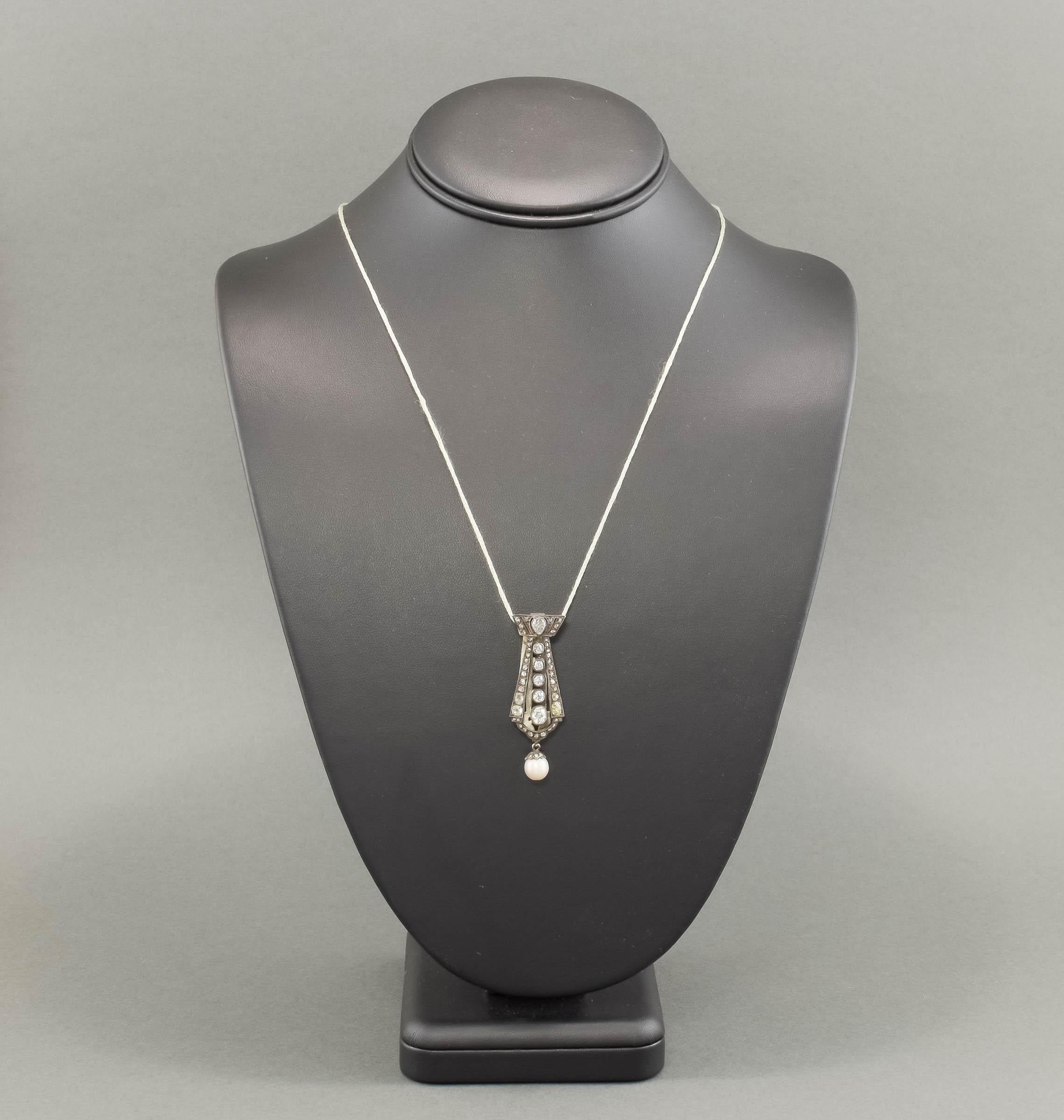 Victorien Clip ou pendentif de robe en diamant ancien - Old Mine & Rose Cuts, approx 1.98 ctw